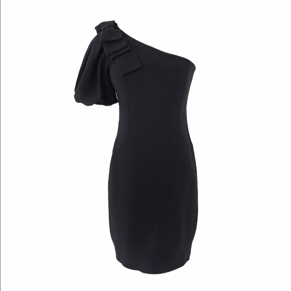 LA PERLA Collezione One Shoulder LBD Little Black Dress w Bow Detail IT 44  US 8 - Picture 2 of 9